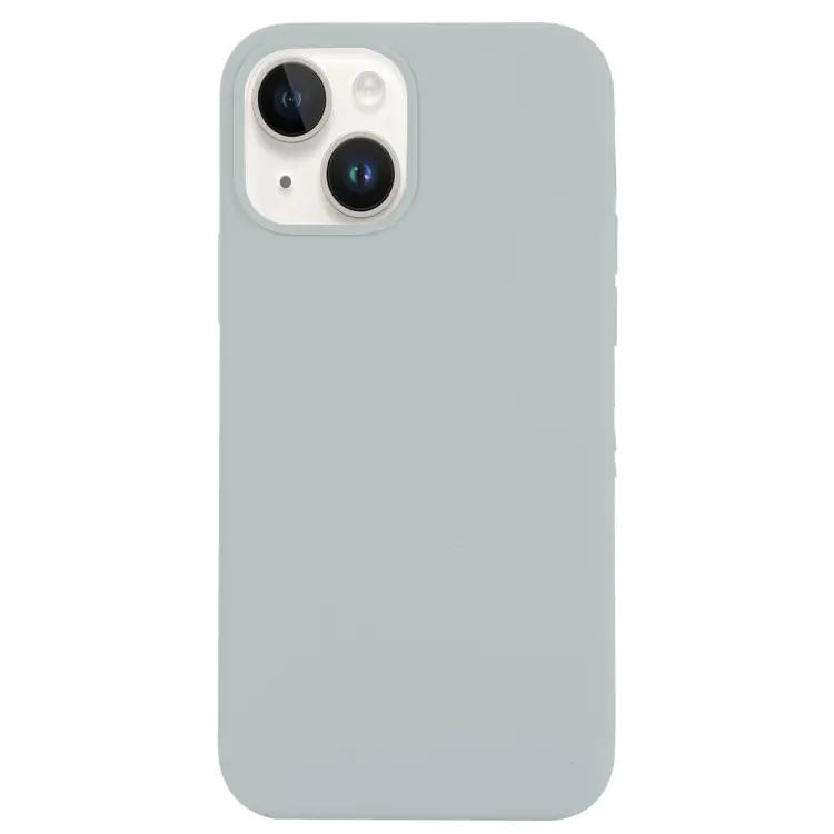 For iPhone 14 Plus Solid Silicone Phone Case(Blue Grey)