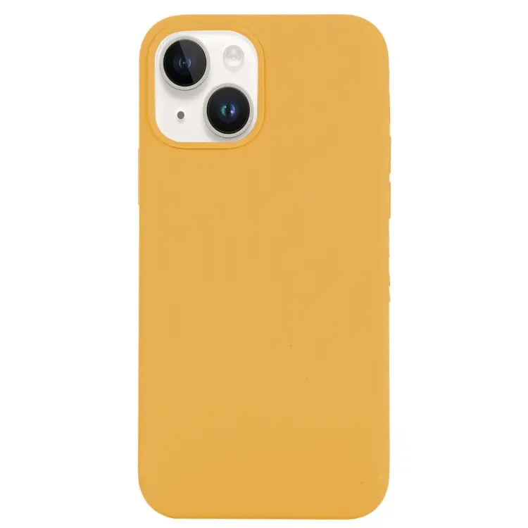 For iPhone 14 Plus Solid Silicone Phone Case(Gold)