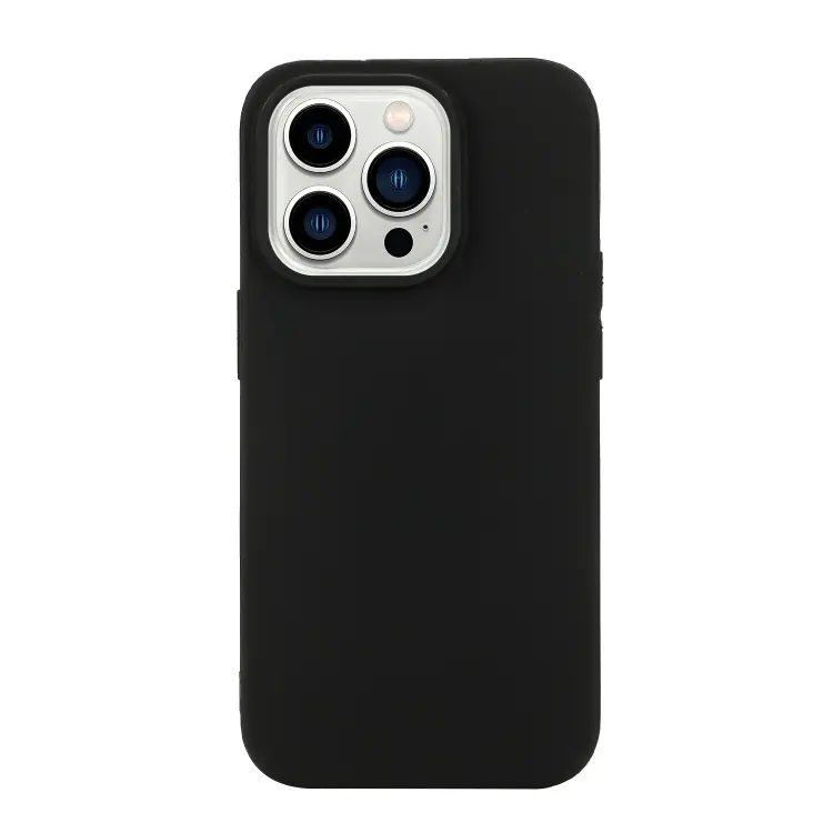 For iPhone 14 Pro Max Solid Color Frosted Silicone Phone Case(Black)