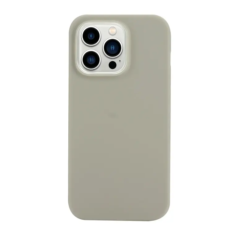 For iPhone 14 Pro Max Solid Color Frosted Silicone Phone Case(Grey)
