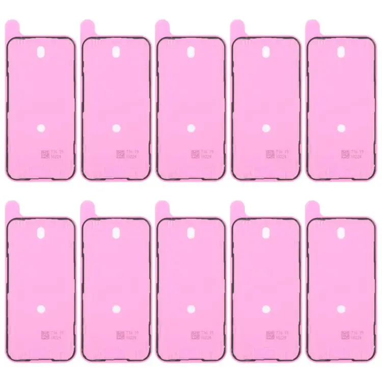 For iPhone 15 10pcs OEM LCD Frame Bezel Waterproof Adhesive Gasket, Airtightness Test Compatible