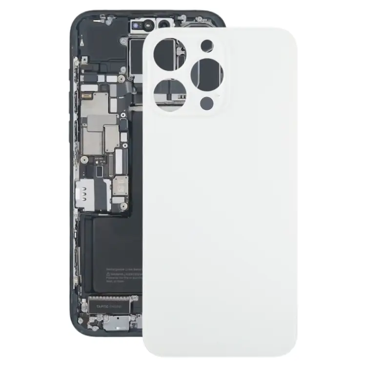 For iPhone 15 Pro Glass Battery Back Cover(White)
