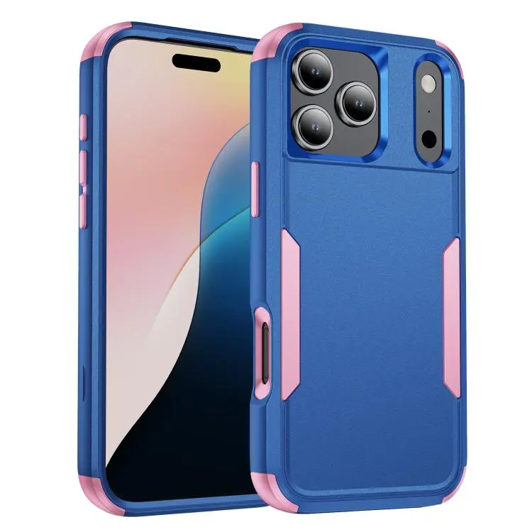 For iPhone 18 Pro / 17 Pro Commuter Shockproof TPU + PC Phone Case(Royal Blue+Pink)