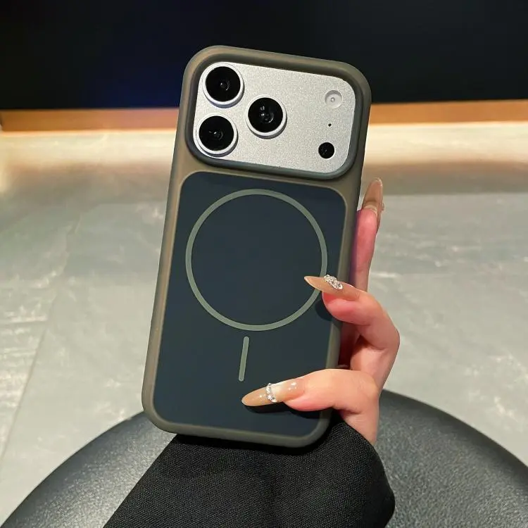 For iPhone 18 Pro / 17 Pro Ice Cream Skin Feel Liquid Silicone Fine Circle Magnetic Phone Case(Black)