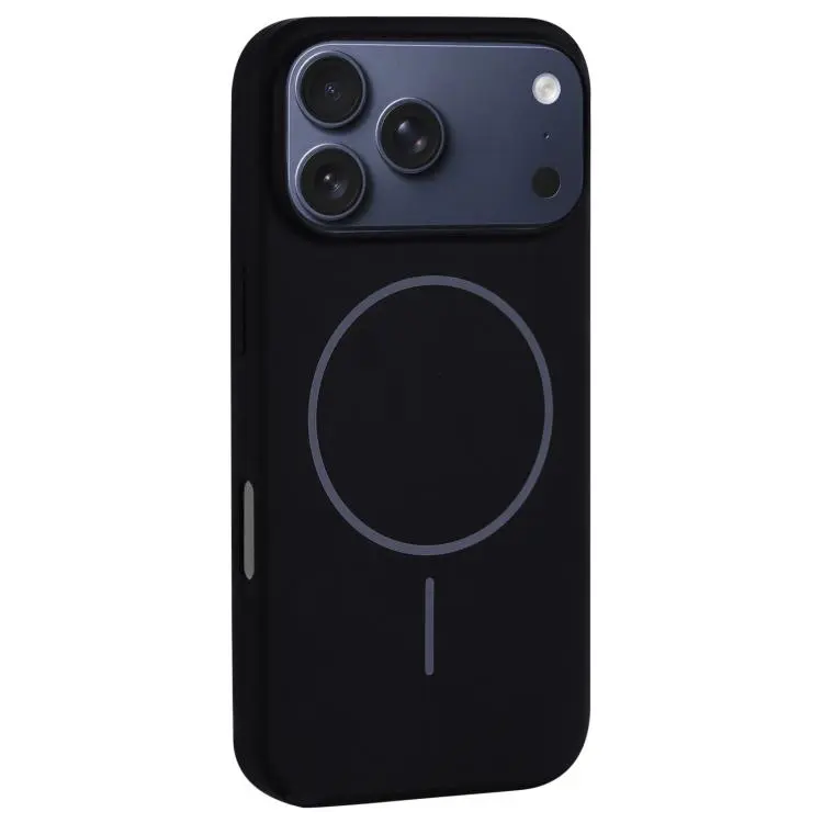 For iPhone 18 Pro / 17 Pro Large Hole Camera MagSafe Liquid Silicone Full Coverage Phone Case(Black)