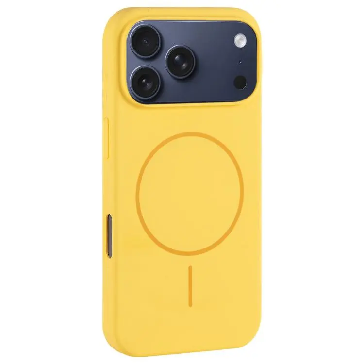 For iPhone 18 Pro / 17 Pro Large Hole Camera MagSafe Liquid Silicone Full Coverage Phone Case(Creamy)