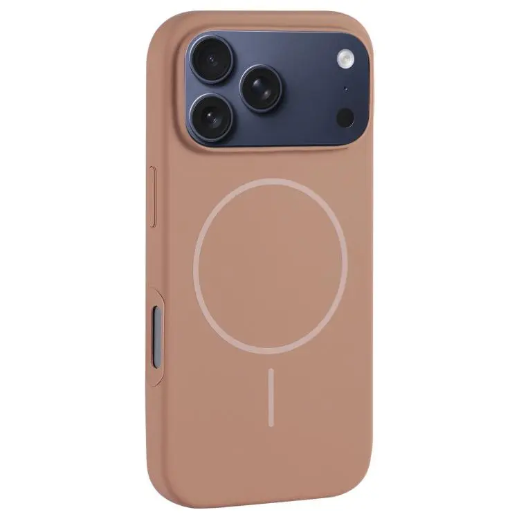 For iPhone 18 Pro / 17 Pro Large Hole Camera MagSafe Liquid Silicone Full Coverage Phone Case(Gold)