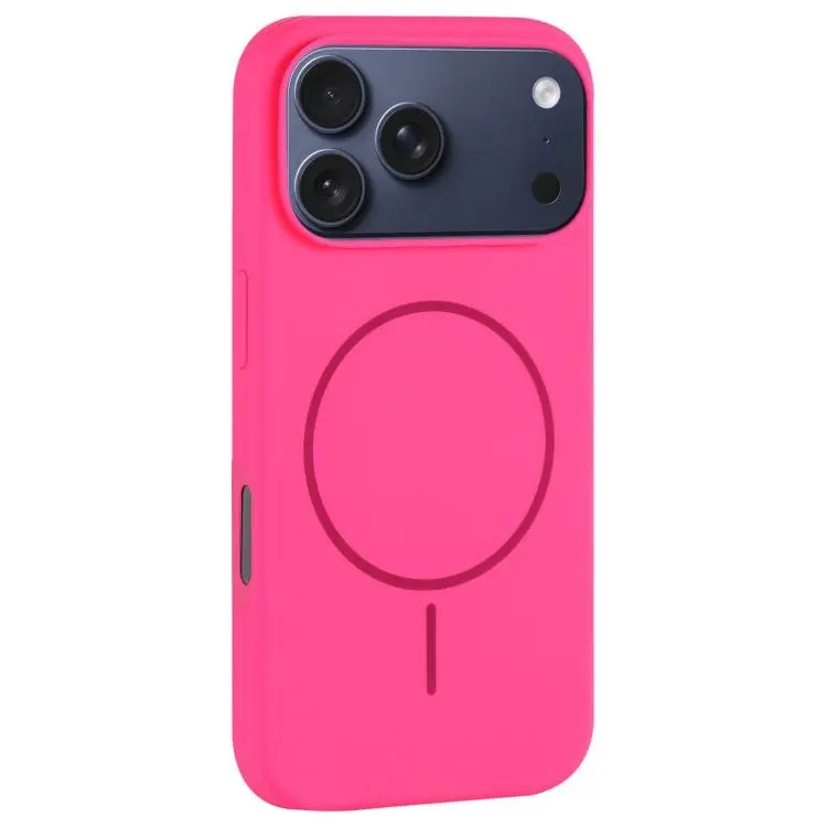 For iPhone 18 Pro / 17 Pro Large Hole Camera MagSafe Liquid Silicone Full Coverage Phone Case(Rose Red)