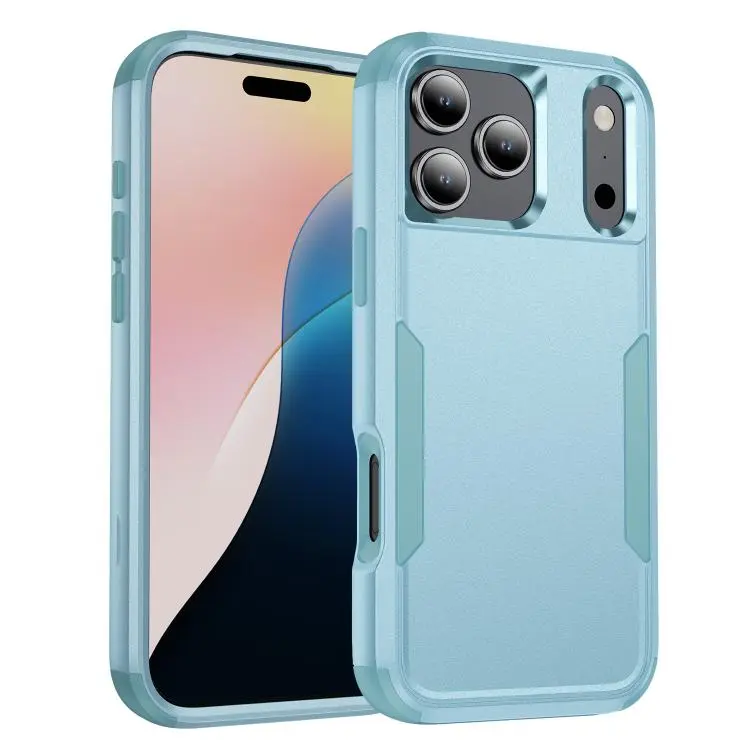 For iPhone 18 Pro Max / 17 Pro Max Commuter Shockproof TPU + PC Phone Case(Grey Green)