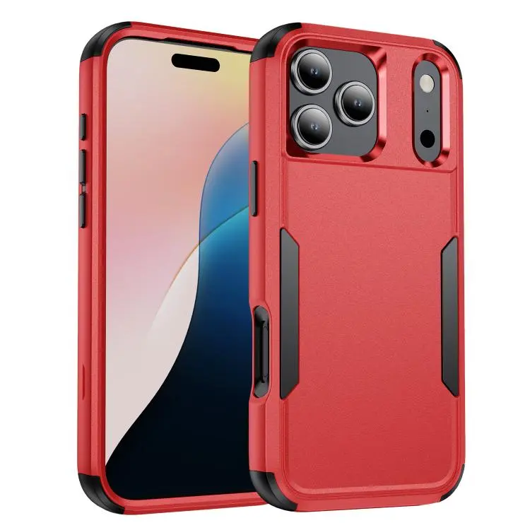 For iPhone 18 Pro Max / 17 Pro Max Commuter Shockproof TPU + PC Phone Case(Red+Black)