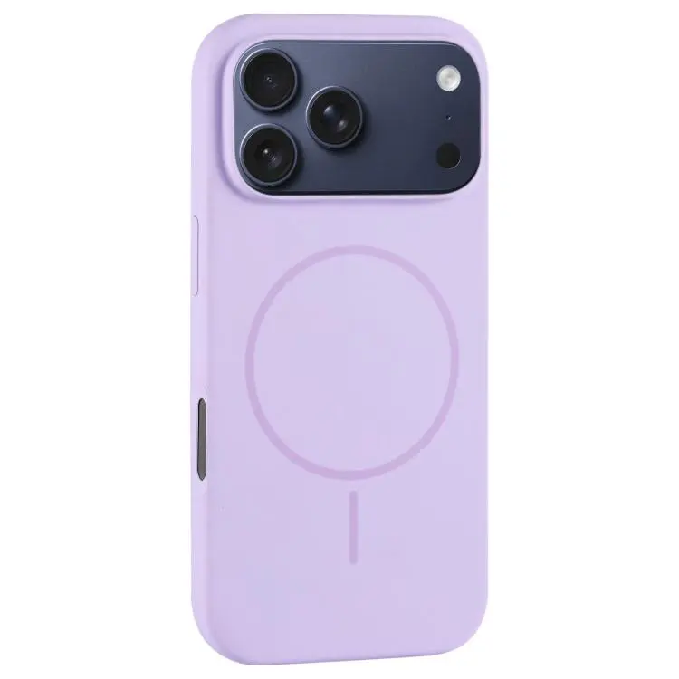 For iPhone 18 Pro Max / 17 Pro Max Large Hole Camera MagSafe Liquid Silicone Full Coverage Phone Case(Purple)