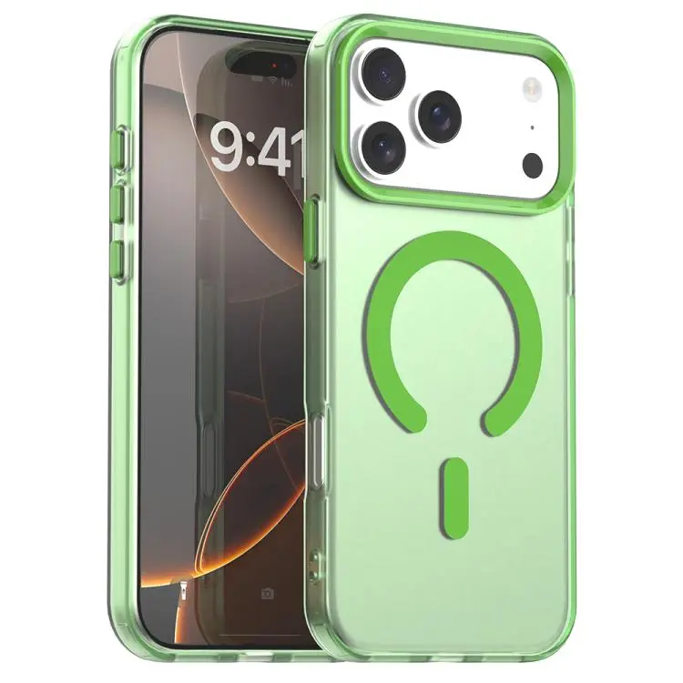 For iPhone 18 Pro Max C-type Candy Magsafe PC Hybrid TPU Phone Case(Green)