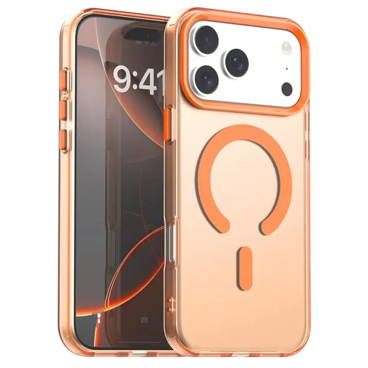 For iPhone 18 Pro Max C-type Candy Magsafe PC Hybrid TPU Phone Case(Orange)