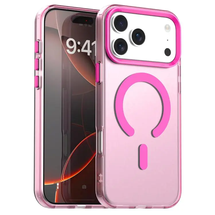 For iPhone 18 Pro Max C-type Candy Magsafe PC Hybrid TPU Phone Case(Red)