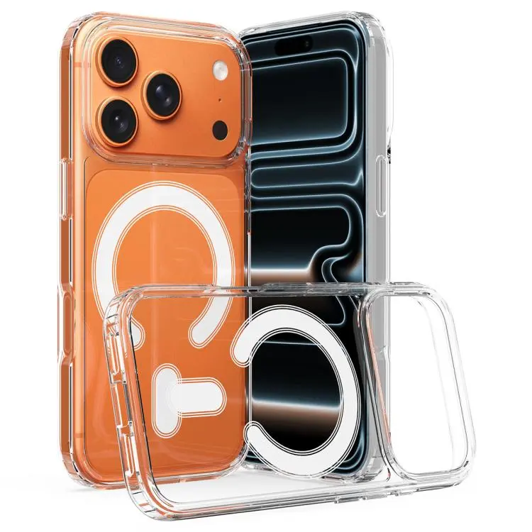 For iPhone 18 Pro Max C-type MagSafe Clear Acrylic PC Hybrid TPU Phone Case(Transparent)