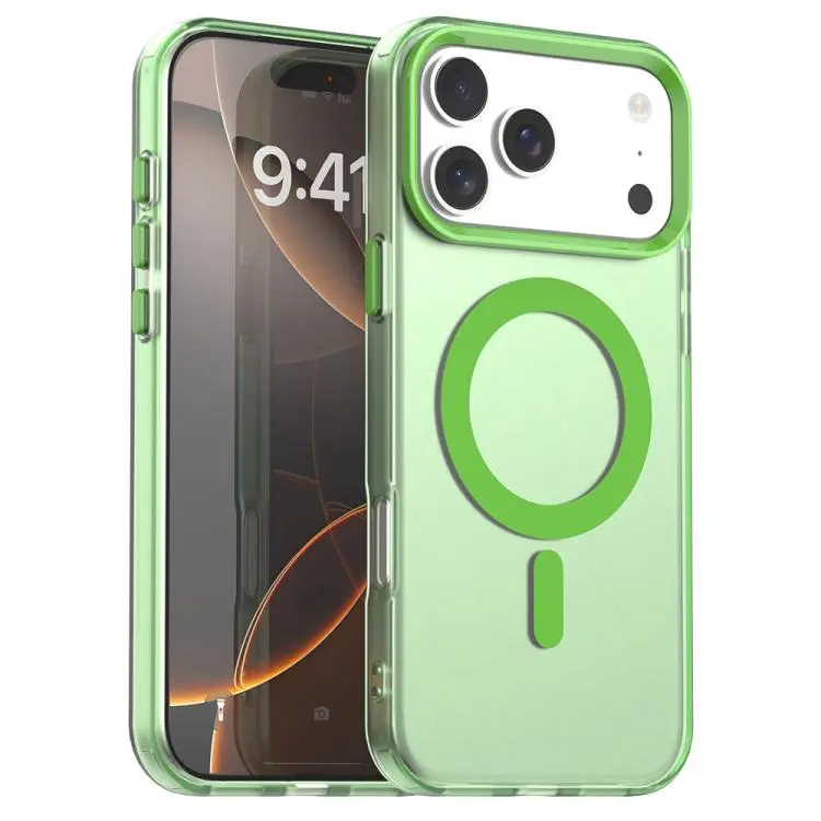 For iPhone 18 Pro Max Candy Magsafe PC Hybrid TPU Phone Case(Green)
