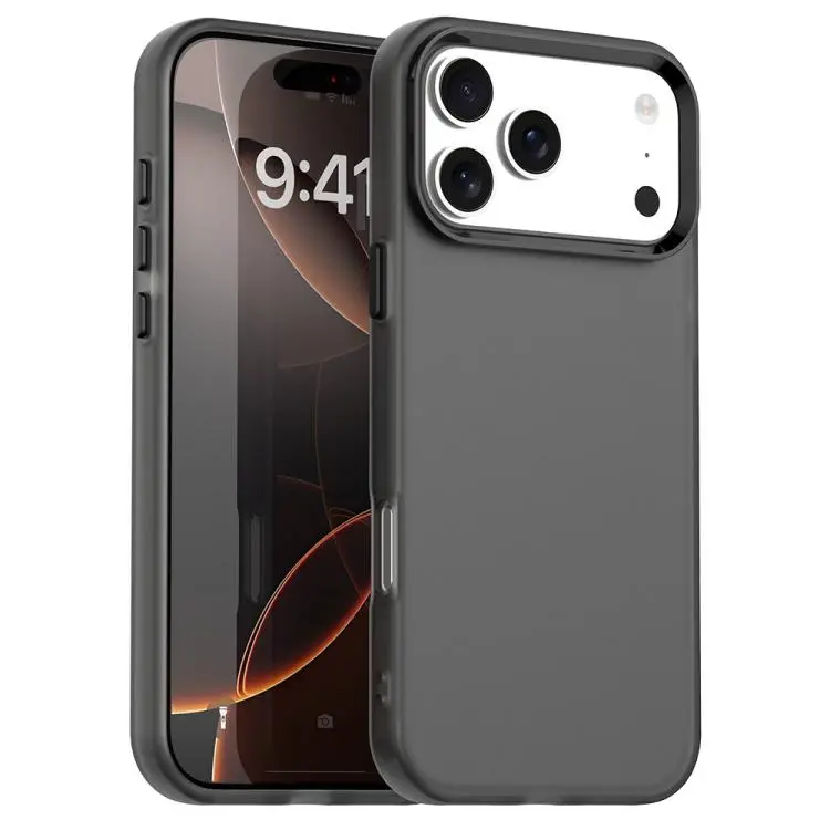 For iPhone 18 Pro Max Candy PC Hybrid TPU Shockproof Phone Case(Black)