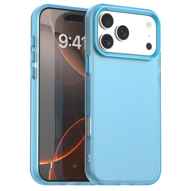 For iPhone 18 Pro Max Candy PC Hybrid TPU Shockproof Phone Case(Blue)