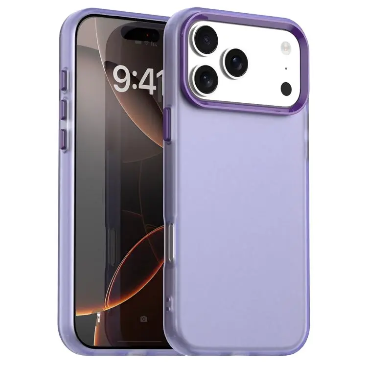 For iPhone 18 Pro Max Candy PC Hybrid TPU Shockproof Phone Case(Purple)