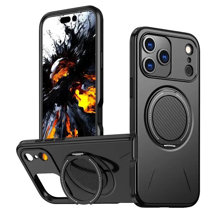 For iPhone 18 Pro Max Kalebol Magnetic MagSafe Rotation Holder PC Phone Case(Black)