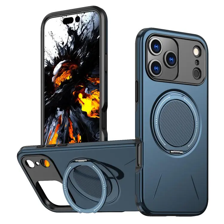 For iPhone 18 Pro Max Kalebol Magnetic MagSafe Rotation Holder PC Phone Case(Blue)