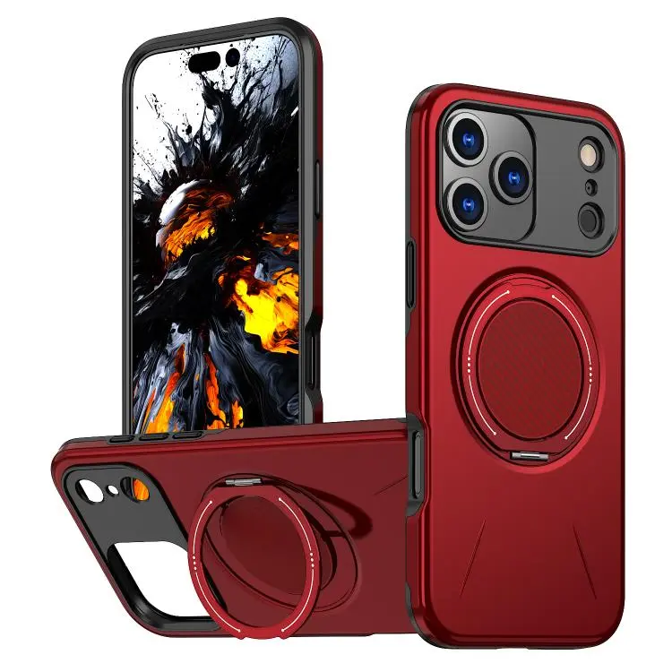 For iPhone 18 Pro Max Kalebol Magnetic MagSafe Rotation Holder PC Phone Case(Red)