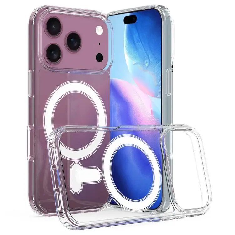 For iPhone 18 Pro Max MagSafe Clear Acrylic PC Hybrid TPU Phone Case(Transparent)