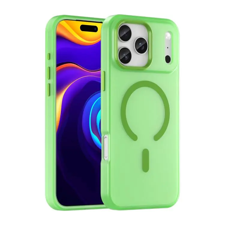 For iPhone 18 Pro Max MagSafe Frosted Translucent TPU + PC Full Coverage Phone Case(Green)