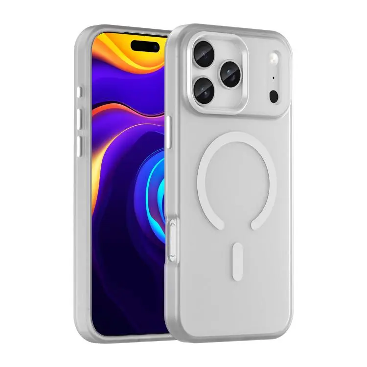 For iPhone 18 Pro Max MagSafe Frosted Translucent TPU + PC Full Coverage Phone Case(White)