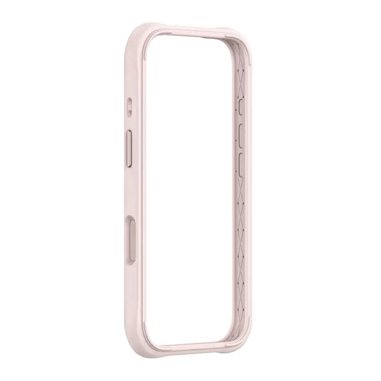 For iPhone 18 Pro Max Phone Silicone Frame Bumper(Grey Pink)