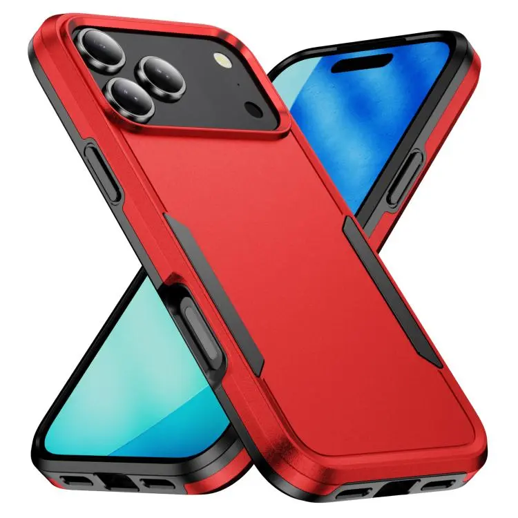 For iPhone 18 Pro Max Pioneer Armor Heavy Duty PC + TPU Phone Case(Red+Black)