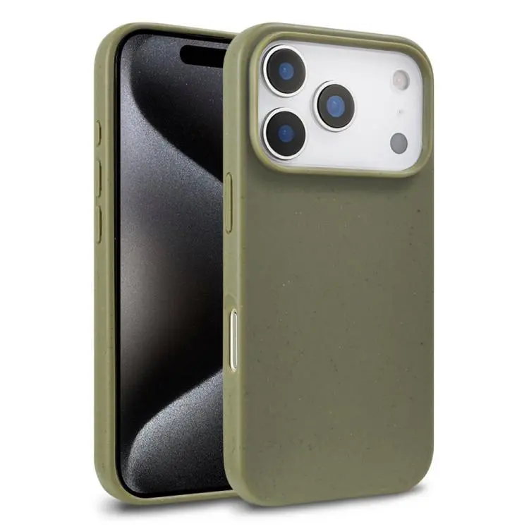 For iPhone 18 Pro Max Wheat Straw TPU Phone Case(Army Green)