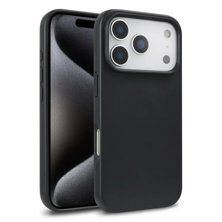 For iPhone 18 Pro Max Wheat Straw TPU Phone Case(Black)