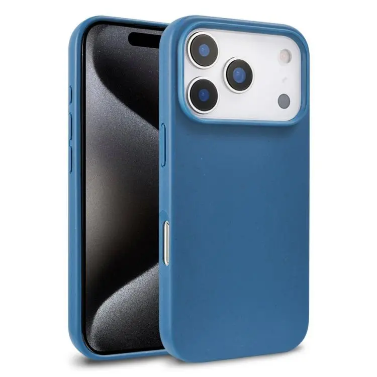 For iPhone 18 Pro Max Wheat Straw TPU Phone Case(Blue)