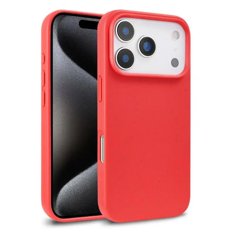 For iPhone 18 Pro Max Wheat Straw TPU Phone Case(Red)