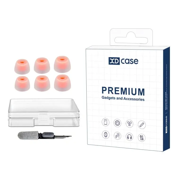 For JBL Tune 230NC TWS XDcase 3 Pairs Replacement Silicone Ear Tips Kit, S/M/L Size, Cleaning Brush Color Random(Transparent White)