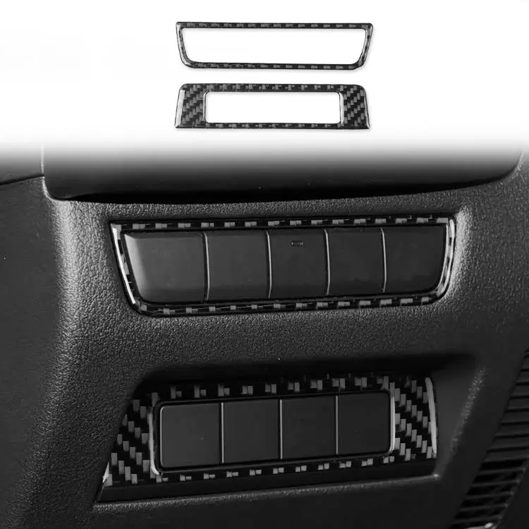 For Mazda CX-50 2022-2024 2pcs/Set Car Headlight Switch Panel Carbon Fiber Sticker, Left Hand Drive(Black)