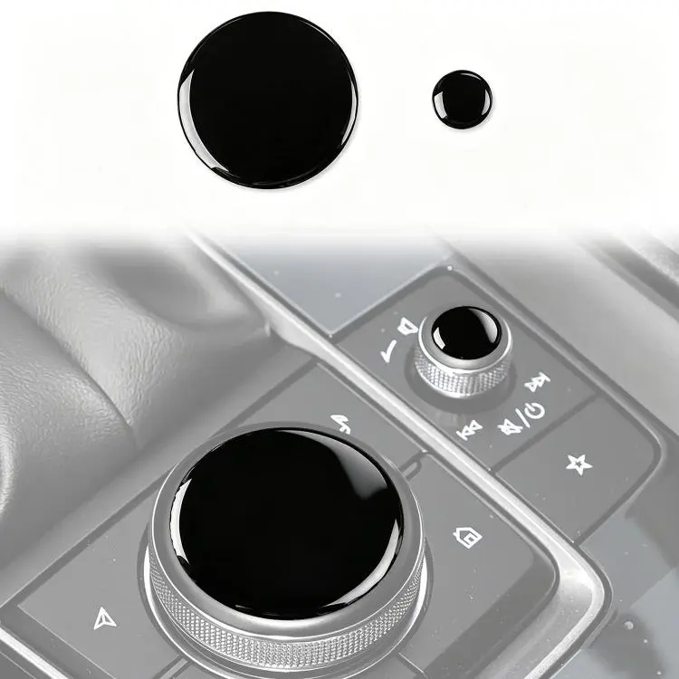 For Mazda CX-50 2022-2024 2pcs/Set Car Multimedia Knob Sticker, Left Hand Drive(Black)