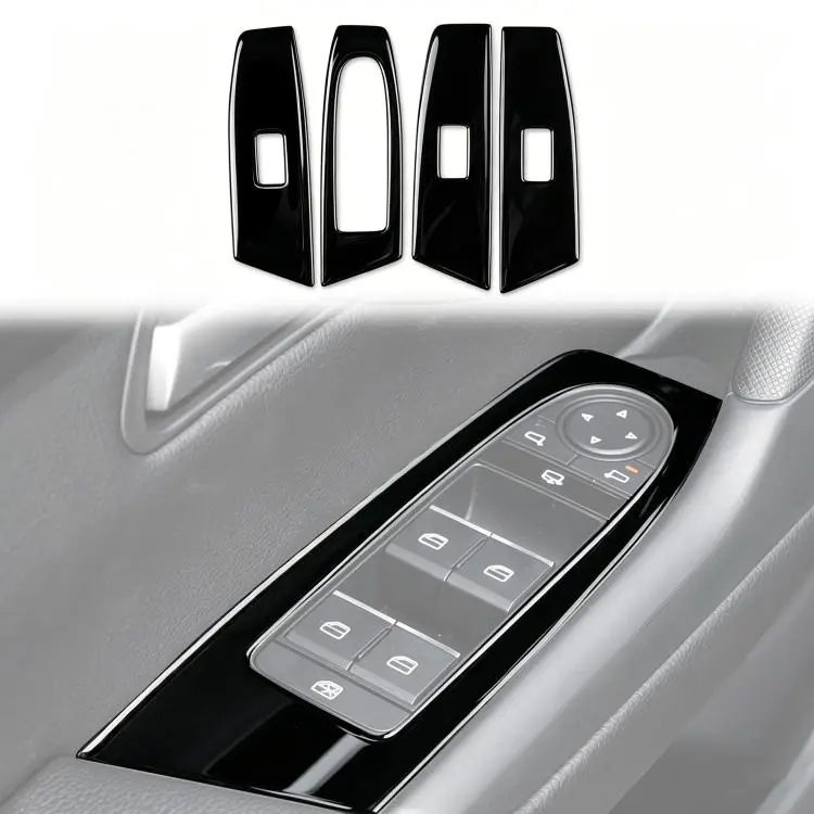 For Mazda CX-50 2022-2024 4pcs/Set Car Window Lift Panel Sticker, Left Hand Drive(Black)