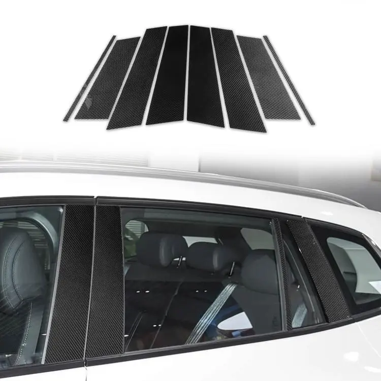 For Mazda CX-50 2022-2024 8pcs/Set Car B-Pillar Carbon Fiber Style Sticker, Left Hand Drive(Black)