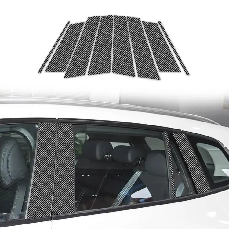 For Mazda CX-50 2022-2024 8pcs/Set Car B-Pillar Carbon Patterned Style Sticker, Left Hand Drive(Black)