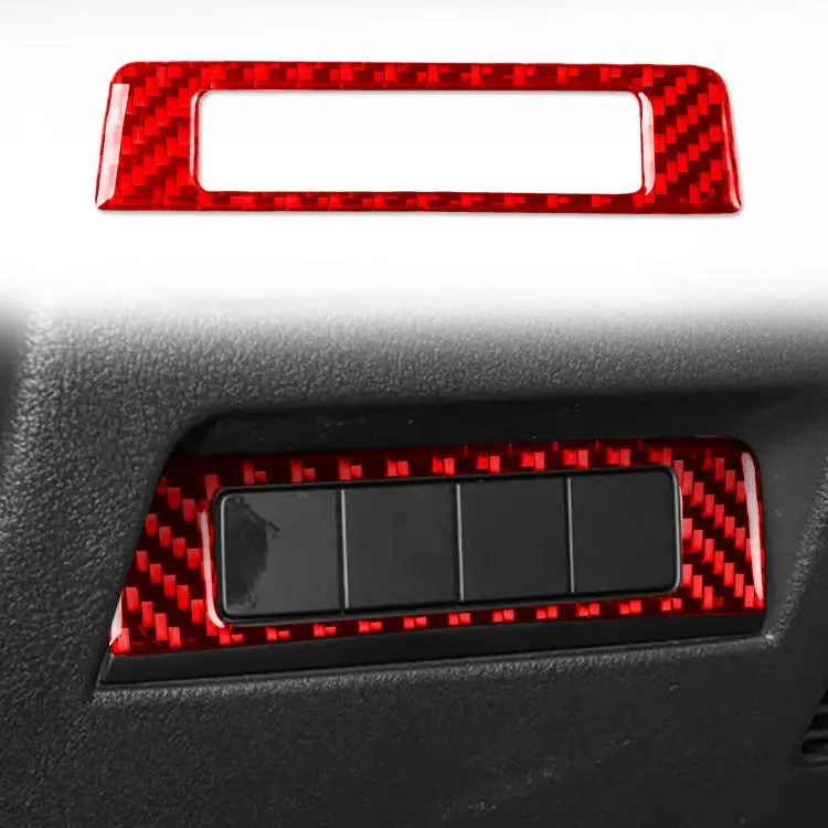 For Mazda CX-50 2022-2024 Car Headlight Switch Panel Carbon Fiber Sticker, Left Hand Drive(Red)