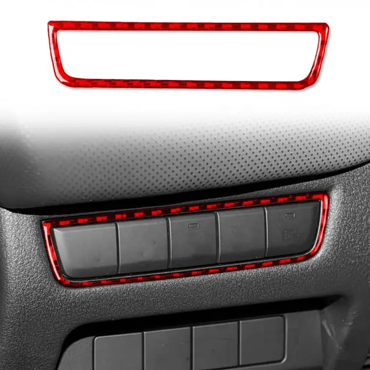 For Mazda CX-50 2022-2024 Car Parking Sensor Switch Panel Carbon Fiber Sticker, Left Hand Drive(Red)