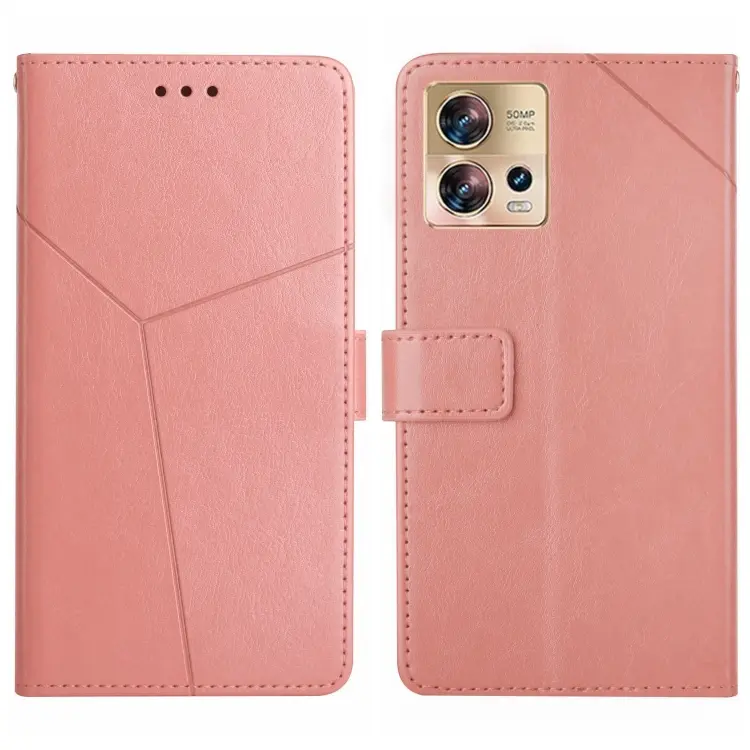 For Motorola Edge 30 Fusion/Moto S30 Pro HT01 Y-shaped Pattern Flip Leather Phone Case(Pink)