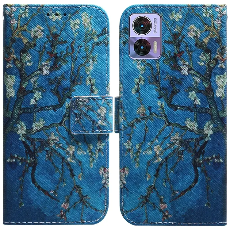 For Motorola Edge 30 Neo / Edge 30 Lite Coloured Drawing Leather Phone Case(Apricot)