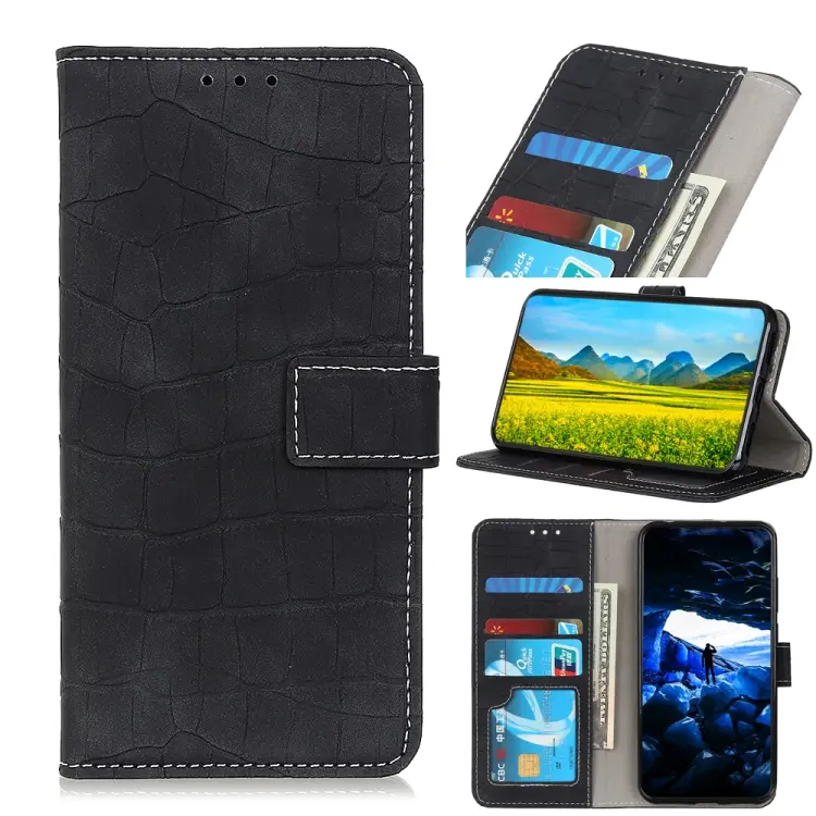 For Motorola Moto G32 4G Magnetic Crocodile Texture Horizontal Flip Leather Case(Black)