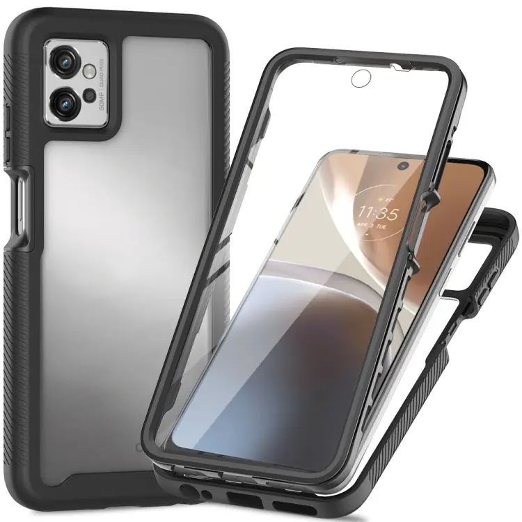 For Motorola Moto G32 Starry Sky Full Body Hybrid Shockproof Phone Case(Black)