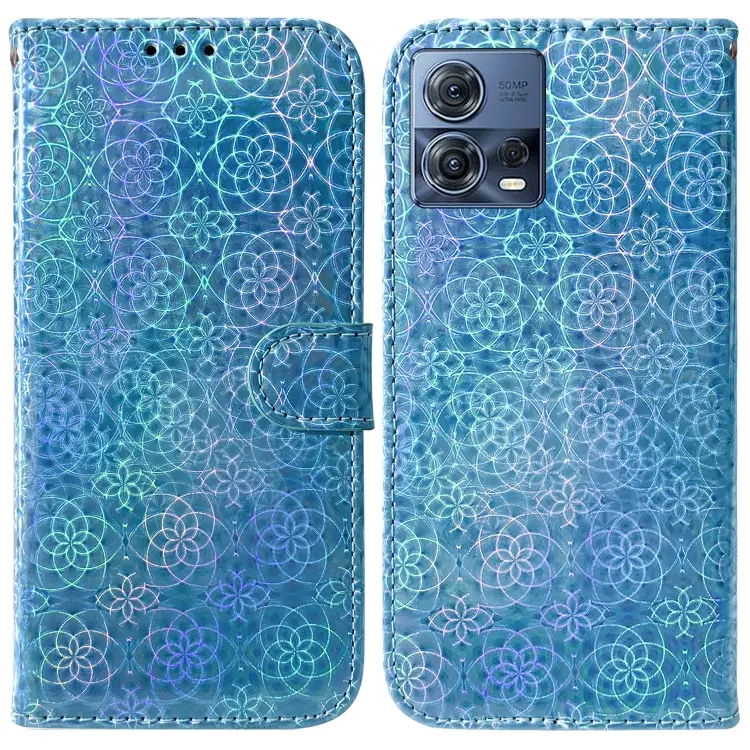 For Motorola Moto S30 Pro 5G / Edge 30 Fusion Colorful Magnetic Buckle Leather Phone Case(Blue)