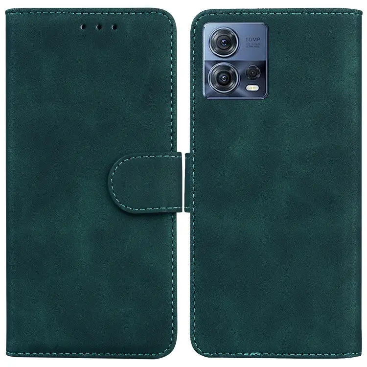 For Motorola Moto S30 Pro 5G / Edge 30 Fusion Skin Feel Pure Color Flip Leather Phone Case(Green)