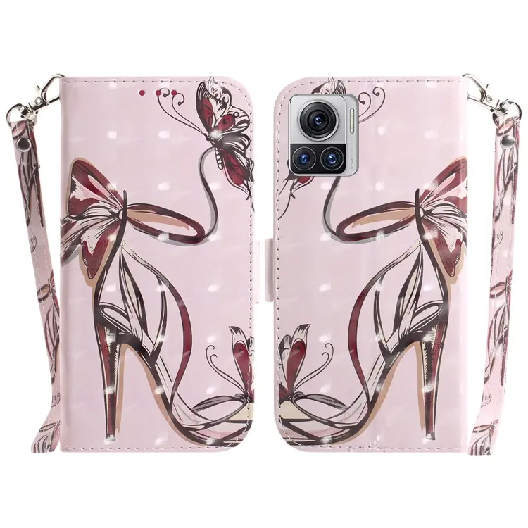 For Motorola Moto X30 Pro 5G / Edge 30 Ultra 5G 3D Colored Horizontal Flip Leather Phone Case(Butterfly High-heeled)